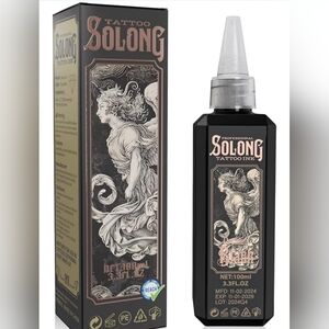 🩵💙Tattoo Ink,Solong S Series 3.3oz(100ml) Professional Black Ink🩵